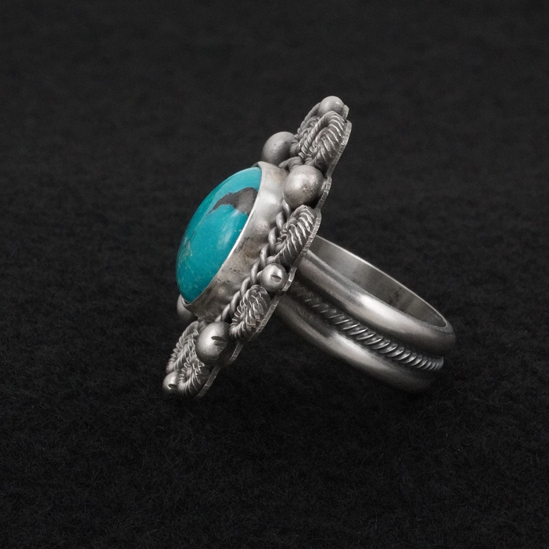 Michael Calladitto Turquoise & Sterling Silver Ring Size 8