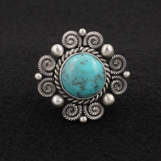 Michael Calladitto Turquoise & Sterling Silver Ring Size 8