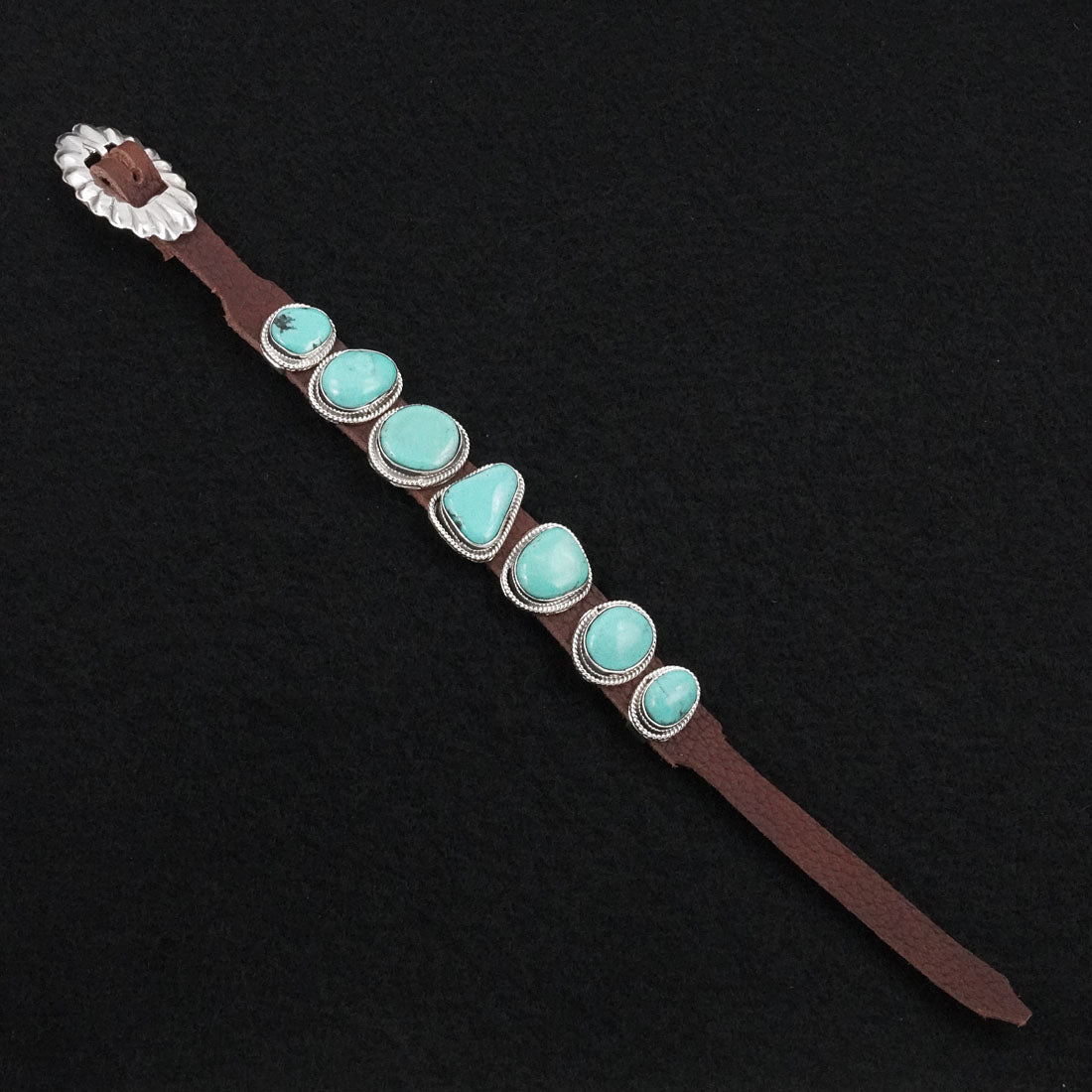 Marlene Ramone Turquoise, Sterling Silver & Leather Bracelet