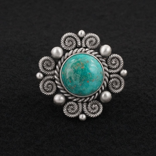 Michael Calladitto Turquoise & Sterling Silver Ring Size 8