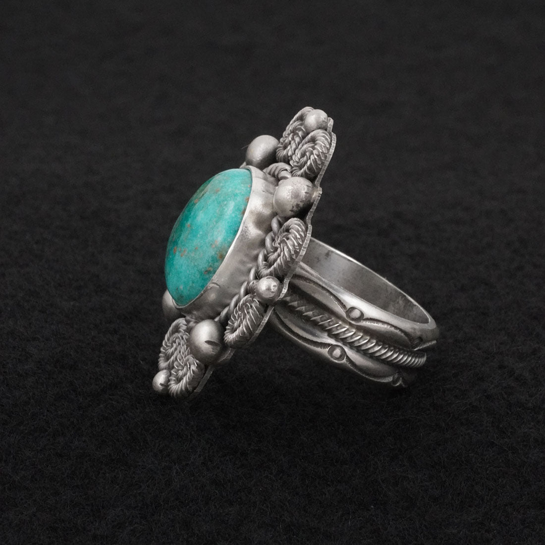 Michael Calladitto Turquoise & Sterling Silver Ring Size 8