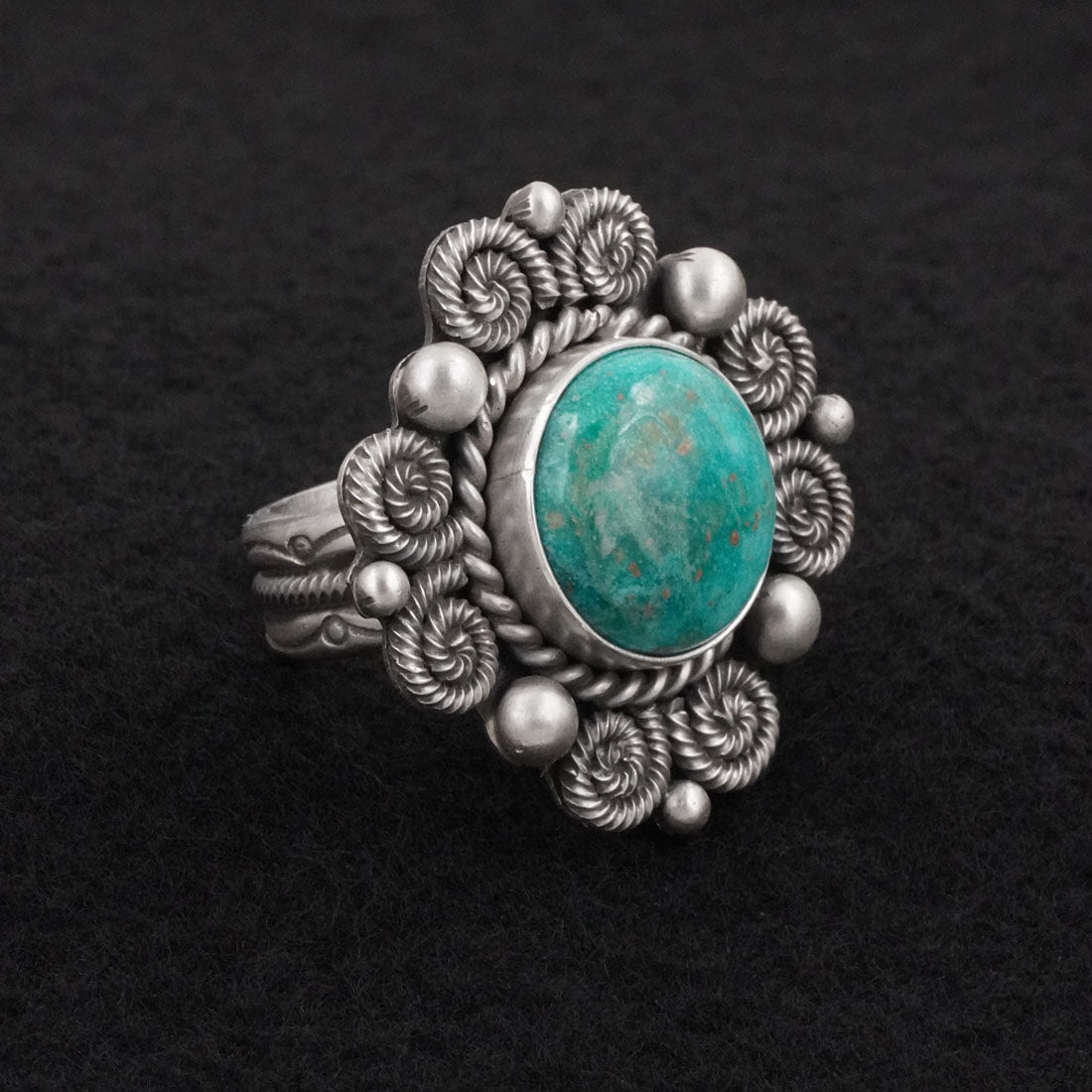 Michael Calladitto Turquoise & Sterling Silver Ring Size 8