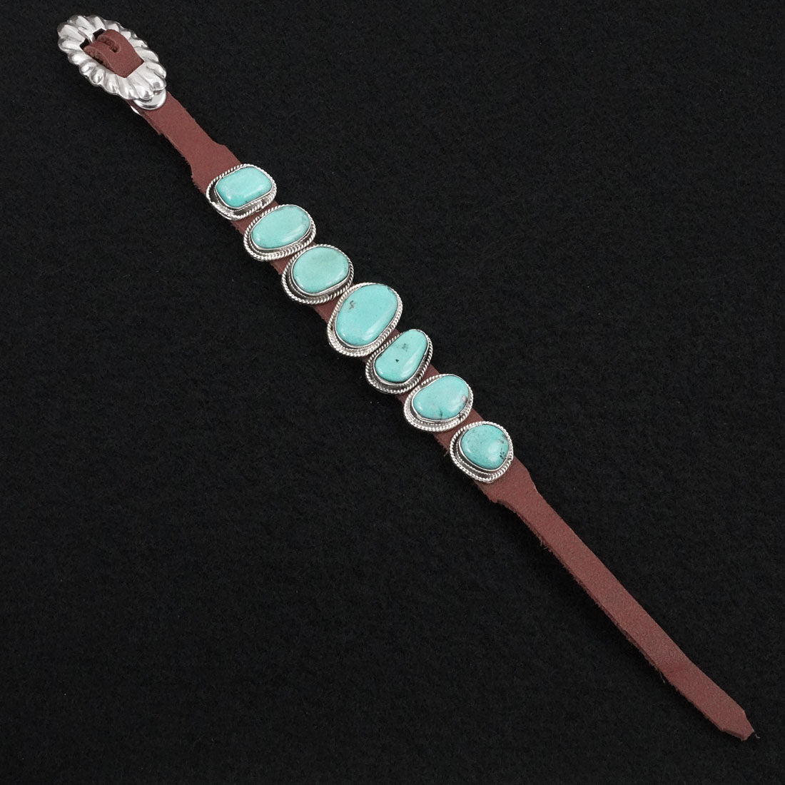 Marlene Ramone Turquoise, Sterling Silver & Leather Bracelet