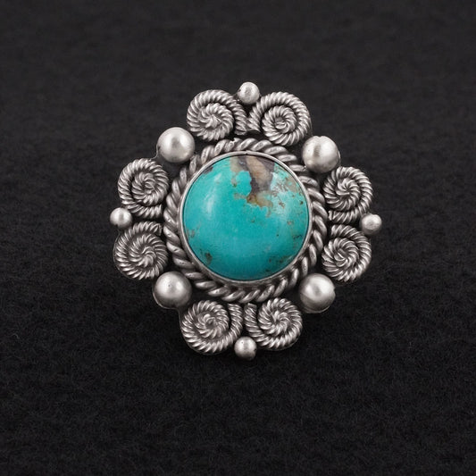 Michael Calladitto Turquoise & Sterling Silver Ring Size 9