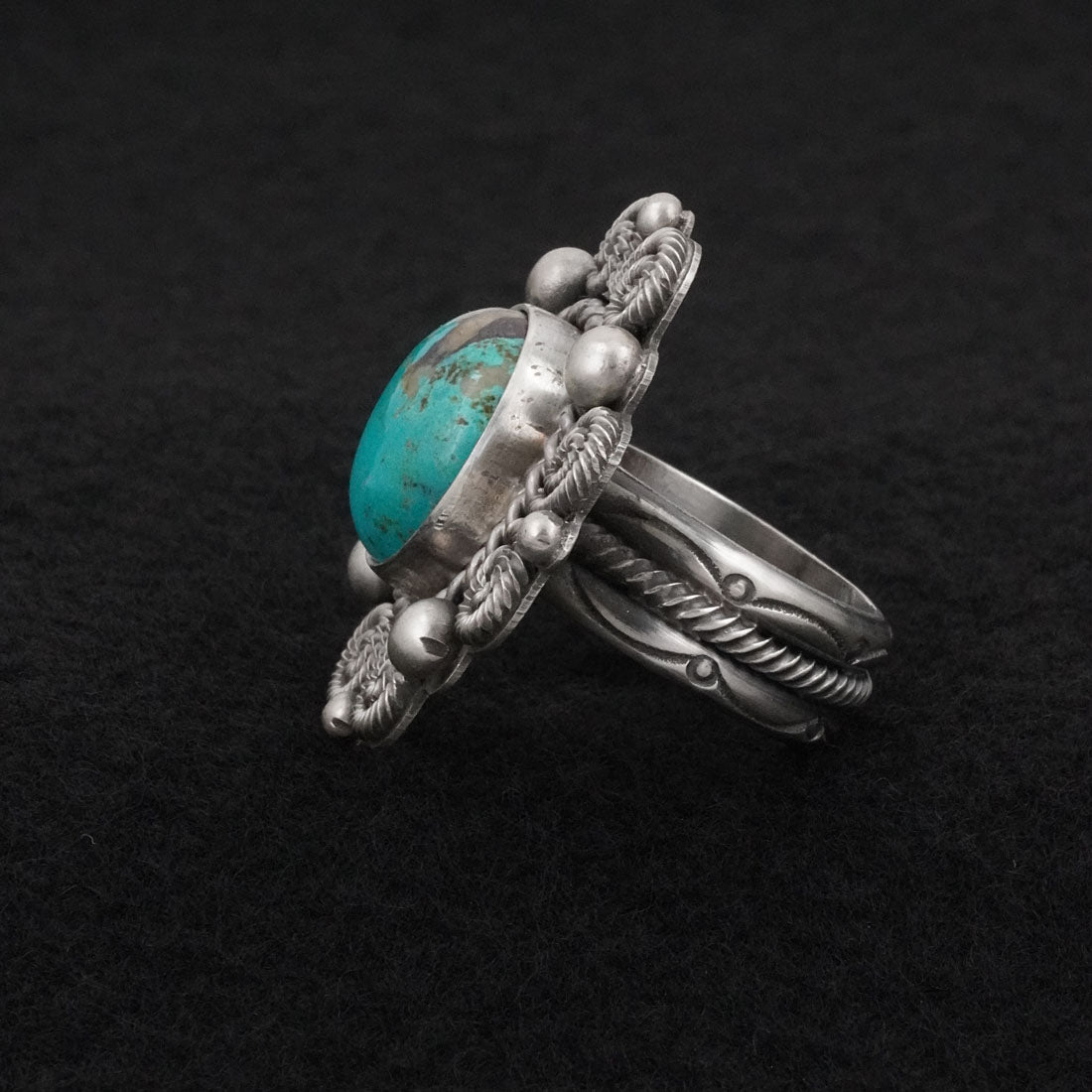 Michael Calladitto Turquoise & Sterling Silver Ring Size 9