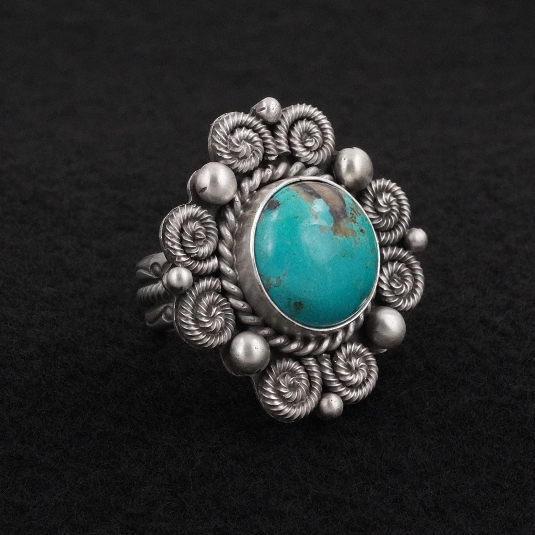 Michael Calladitto Turquoise & Sterling Silver Ring Size 9