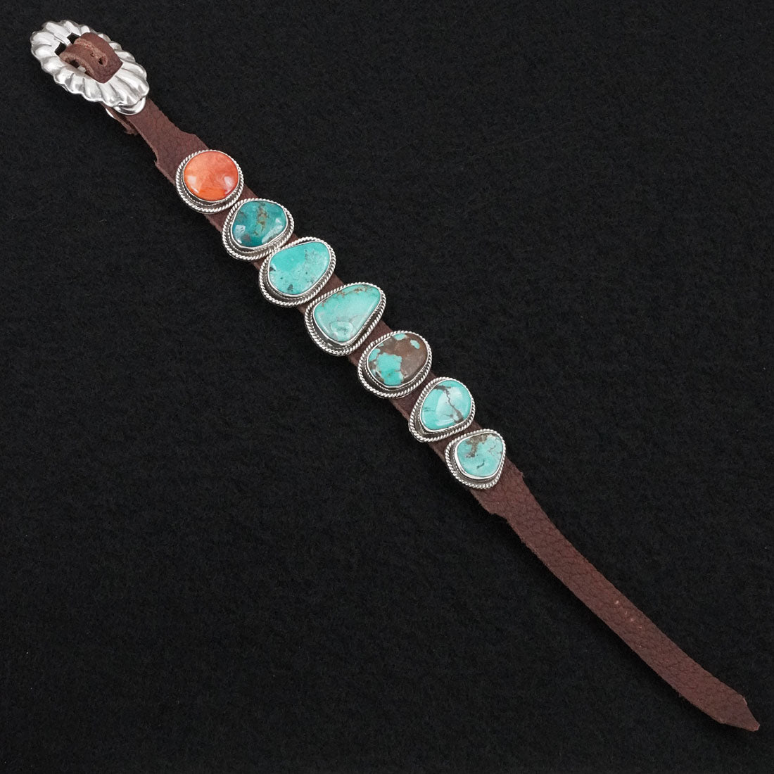 Marlene Ramone Multi-Stone, Sterling Silver & Leather Bracelet
