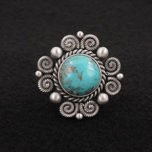 Michael Calladitto Turquoise & Sterling Silver Ring Size 9