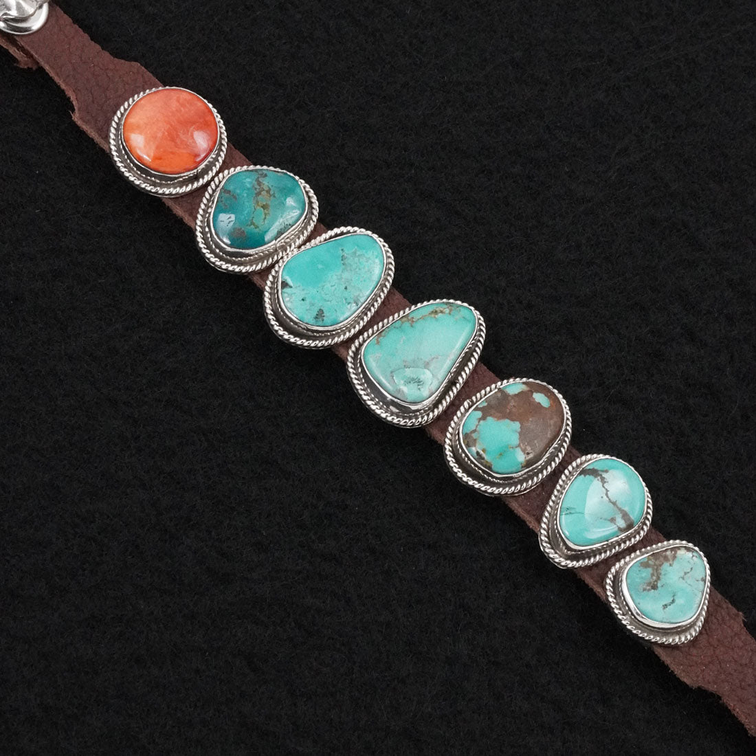 Marlene Ramone Multi-Stone, Sterling Silver & Leather Bracelet