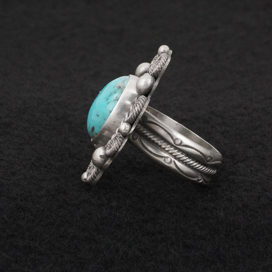 Michael Calladitto Turquoise & Sterling Silver Ring Size 9