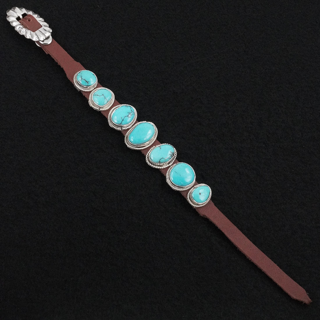 Marlene Ramone Turquoise, Sterling Silver & Leather Bracelet