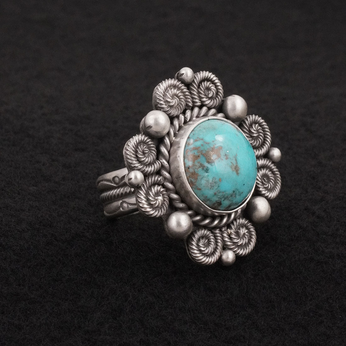 Michael Calladitto Turquoise & Sterling Silver Ring Size 9