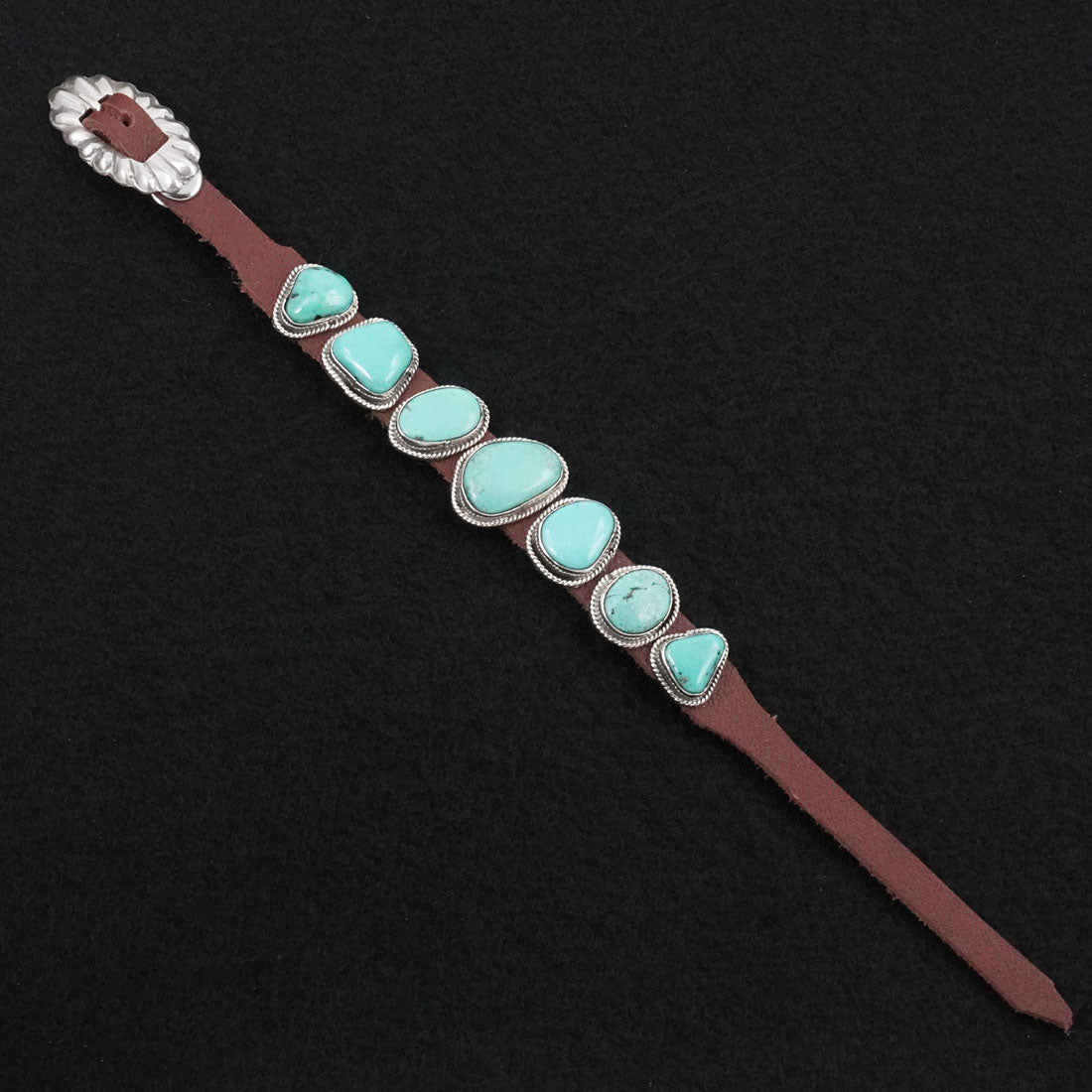 Marlene Ramone Turquoise, Sterling Silver & Leather Bracelet