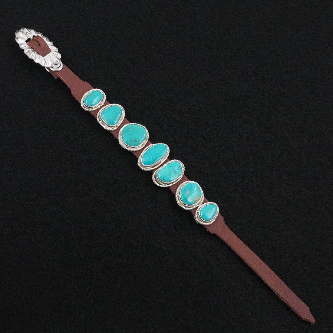 Marlene Ramone Turquoise, Sterling Silver & Leather Bracelet