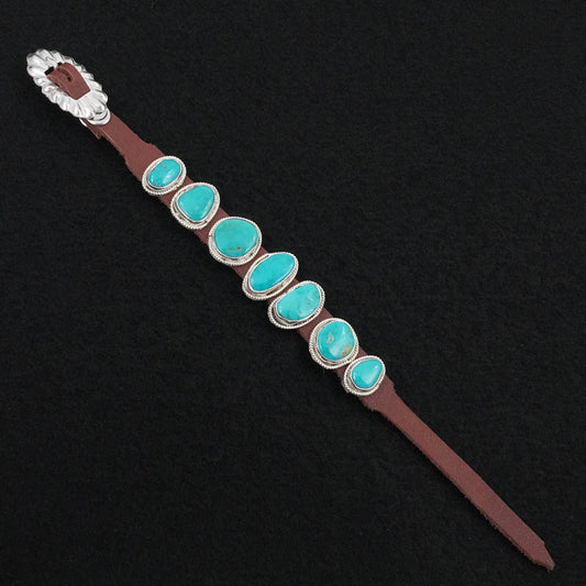 Marlene Ramone Turquoise, Sterling Silver & Leather Bracelet