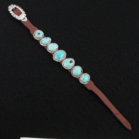 Rosita Charlie Turquoise, Sterling Silver & Leather Bracelet