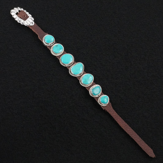 Rosita Charlie Turquoise, Sterling Silver & Leather Bracelet