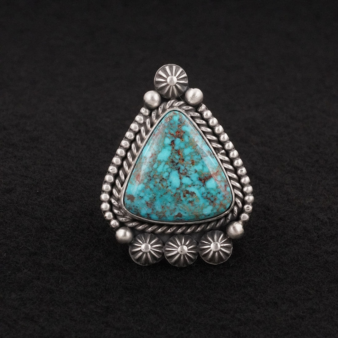 Michael Calladitto Turquoise & Sterling Silver Ring Size 8