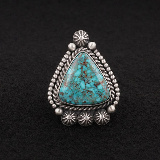 Michael Calladitto Turquoise & Sterling Silver Ring Size 8