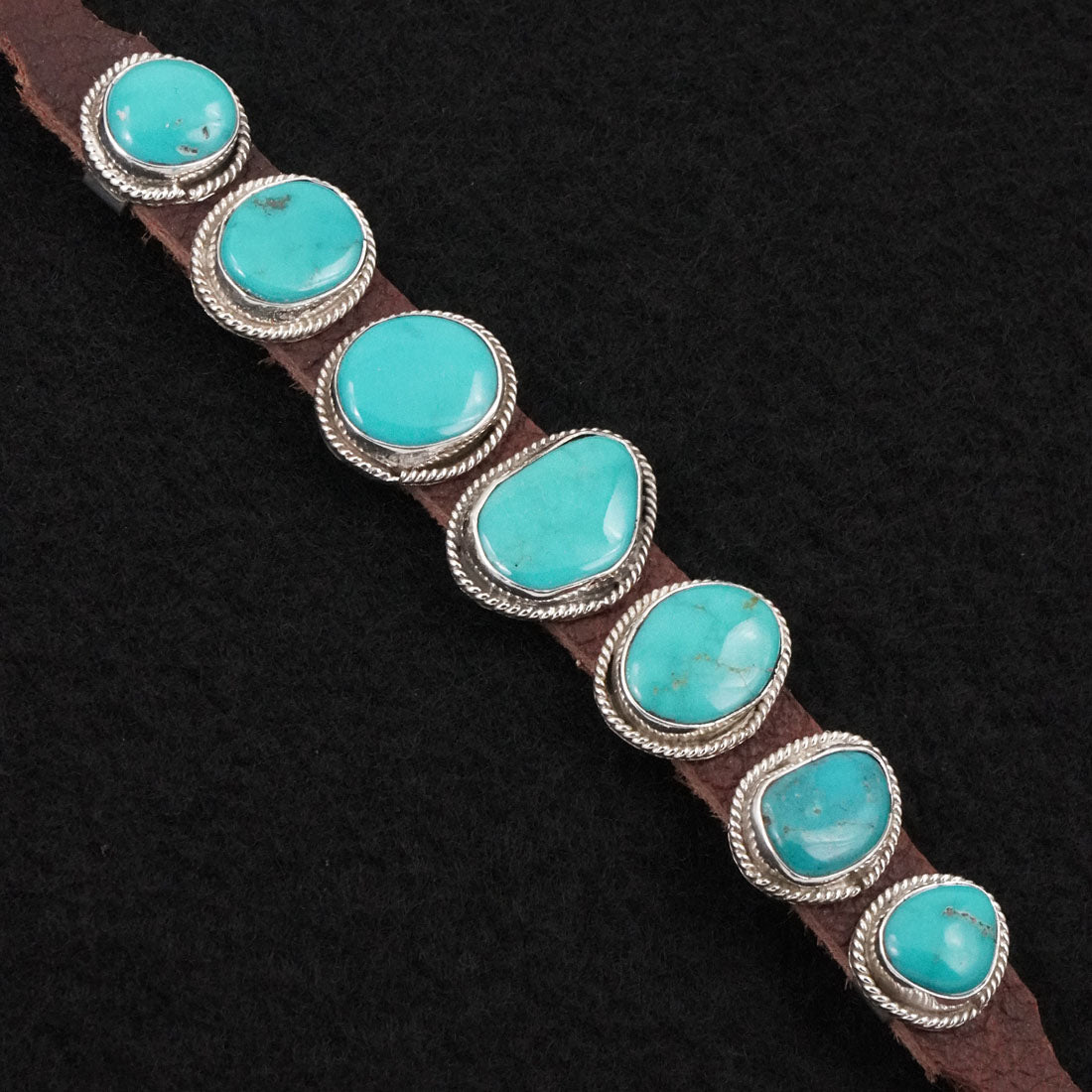 Rosita Charlie Turquoise, Sterling Silver & Leather Bracelet
