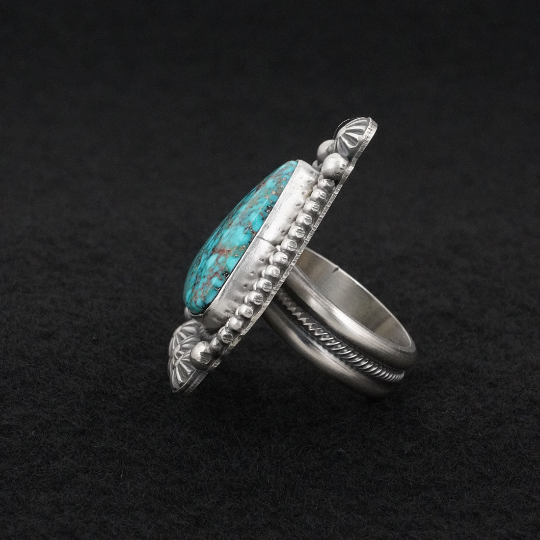 Michael Calladitto Turquoise & Sterling Silver Ring Size 8