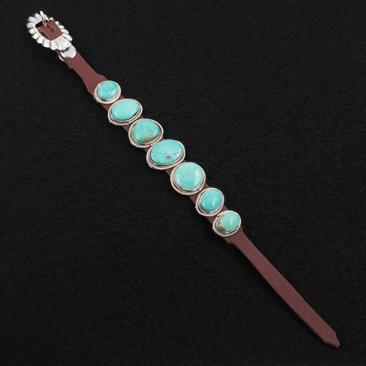 Rosita Charlie Turquoise, Sterling Silver & Leather Bracelet