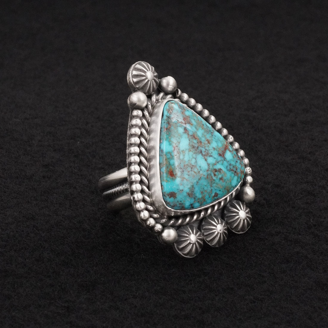 Michael Calladitto Turquoise & Sterling Silver Ring Size 8