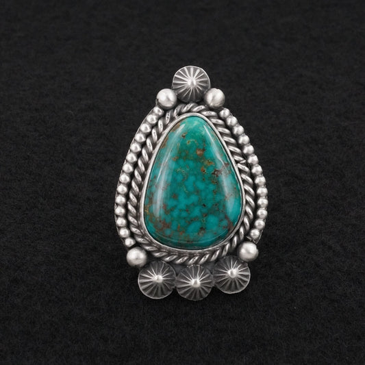 Michael Calladitto Turquoise & Sterling Silver Ring Size 8