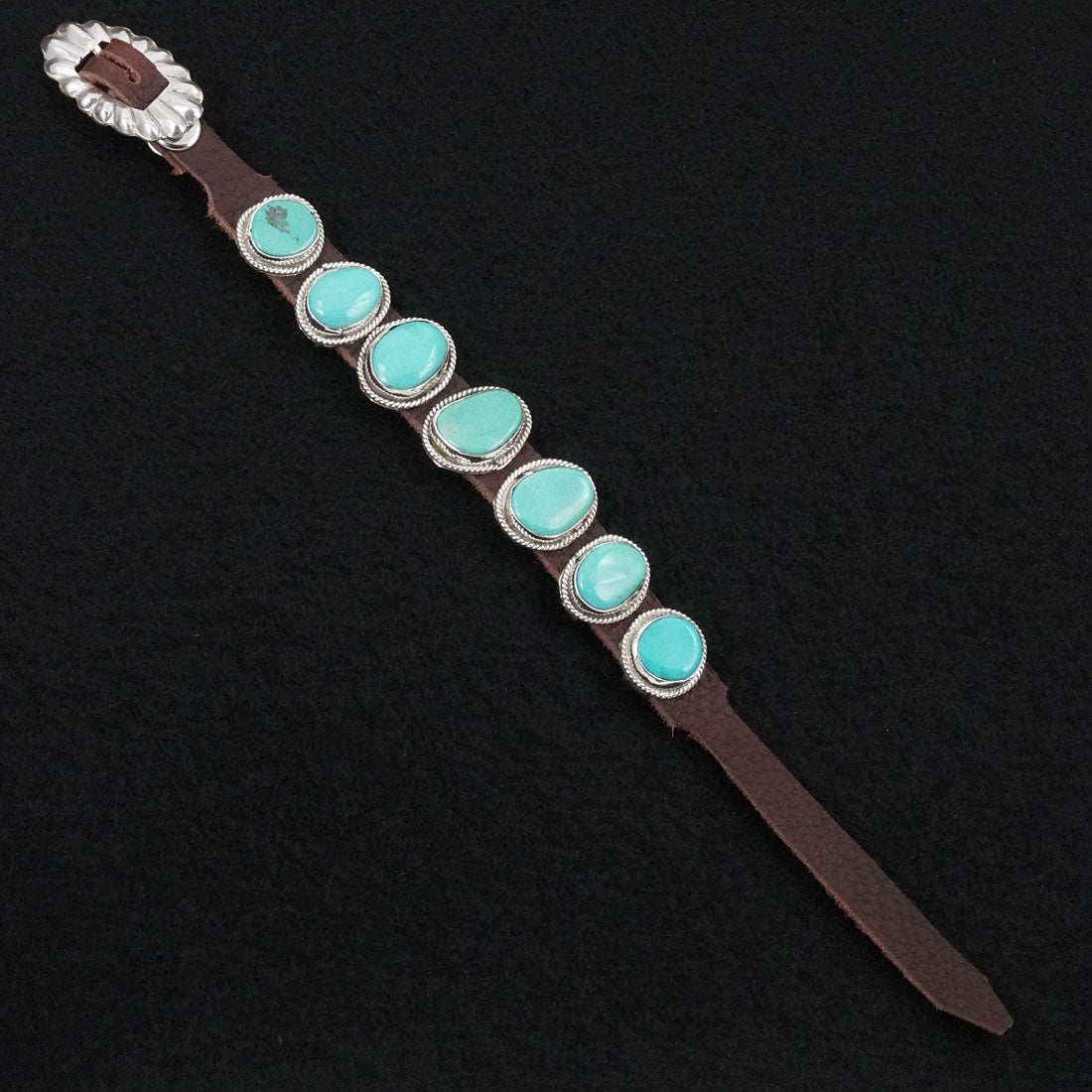 Rosita Charlie Turquoise, Sterling Silver & Leather Bracelet