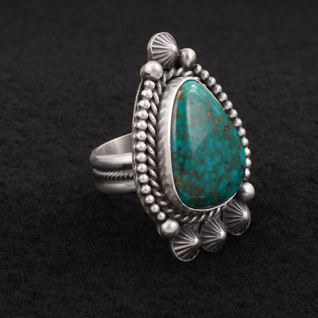 Michael Calladitto Turquoise & Sterling Silver Ring Size 8