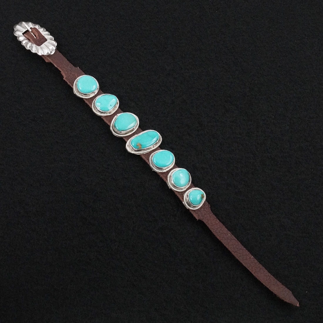 Rosita Charlie Turquoise, Sterling Silver & Leather Bracelet
