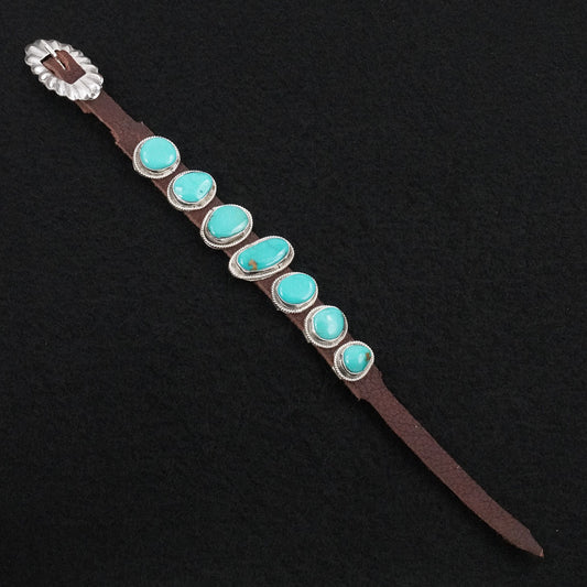 Rosita Charlie Turquoise, Sterling Silver & Leather Bracelet