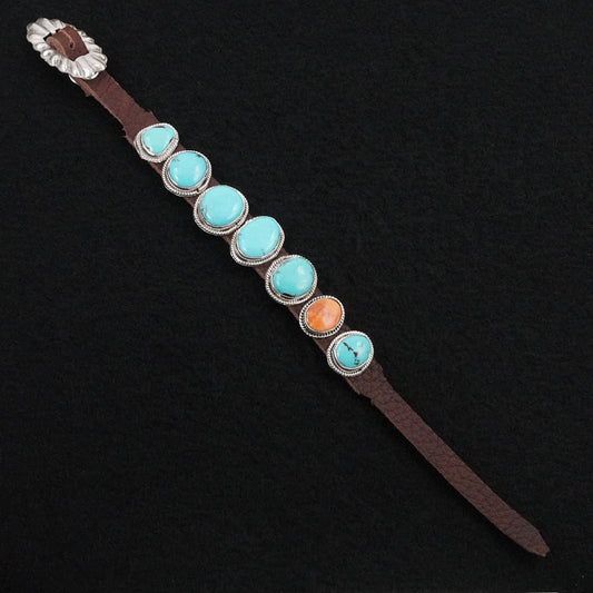 Rosita Charlie Multi-Stone, Sterling Silver & Leather Bracelet