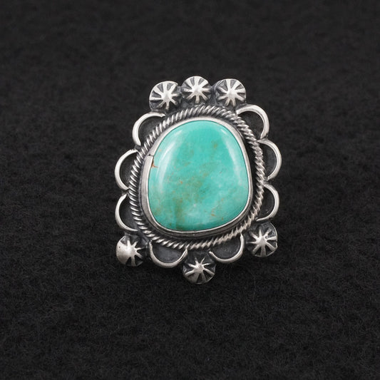 Bobby Johnson Turquoise & Sterling Silver Ring Adjustable