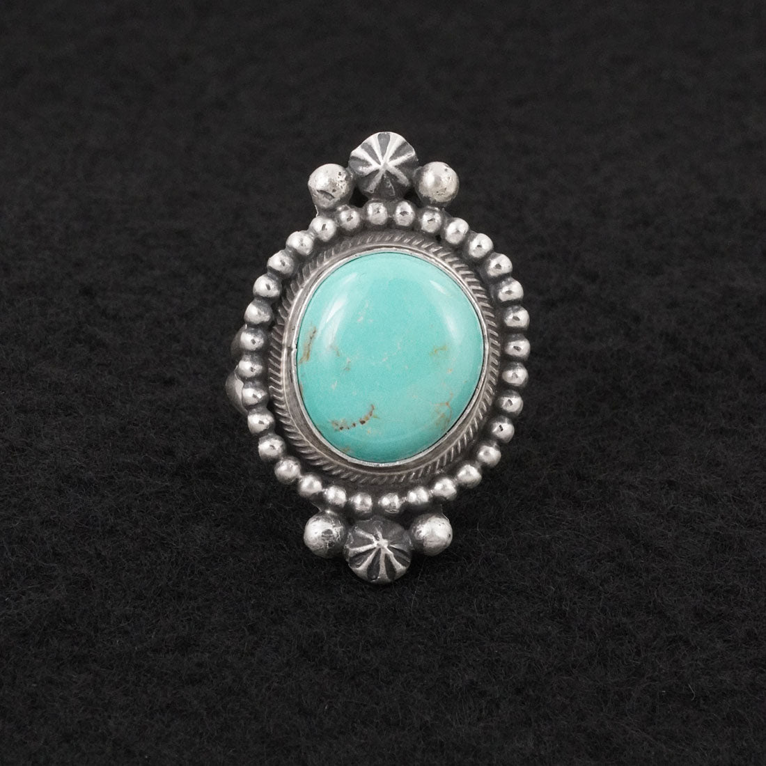 Darrin Livingston Turquoise & Sterling Silver Ring Size 7.5