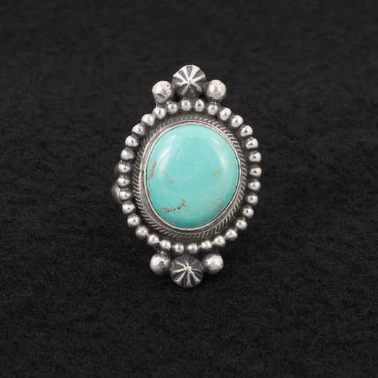 Darrin Livingston Turquoise & Sterling Silver Ring Size 7.5