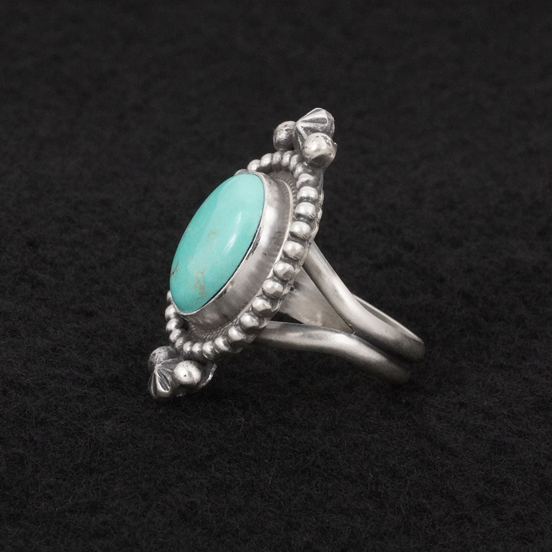 Darrin Livingston Turquoise & Sterling Silver Ring Size 7.5