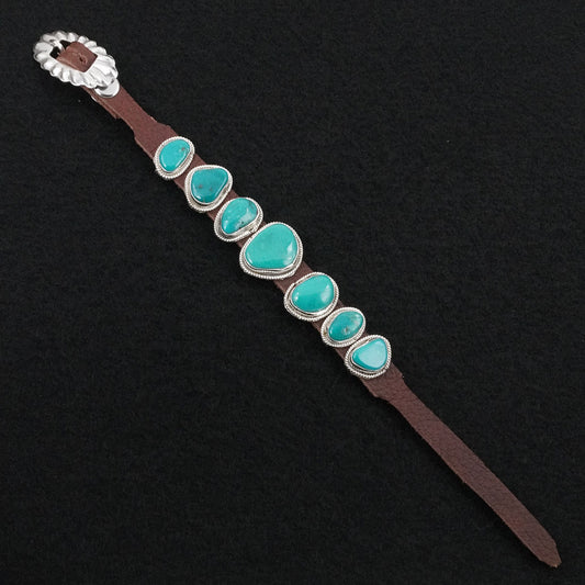 Rosita Charlie Turquoise, Sterling Silver & Leather Bracelet