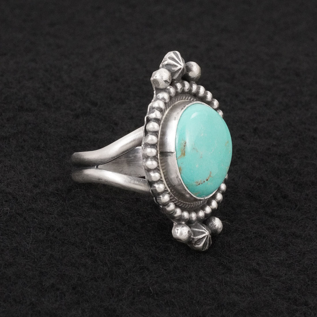 Darrin Livingston Turquoise & Sterling Silver Ring Size 7.5