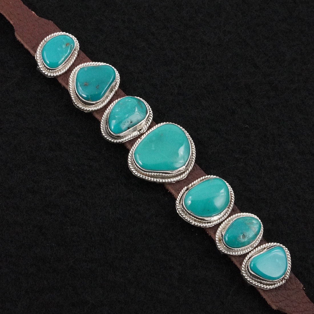 Rosita Charlie Turquoise, Sterling Silver & Leather Bracelet