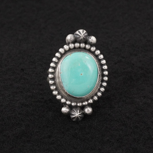 Darrin Livingston Turquoise & Sterling Silver Ring Size 8.5