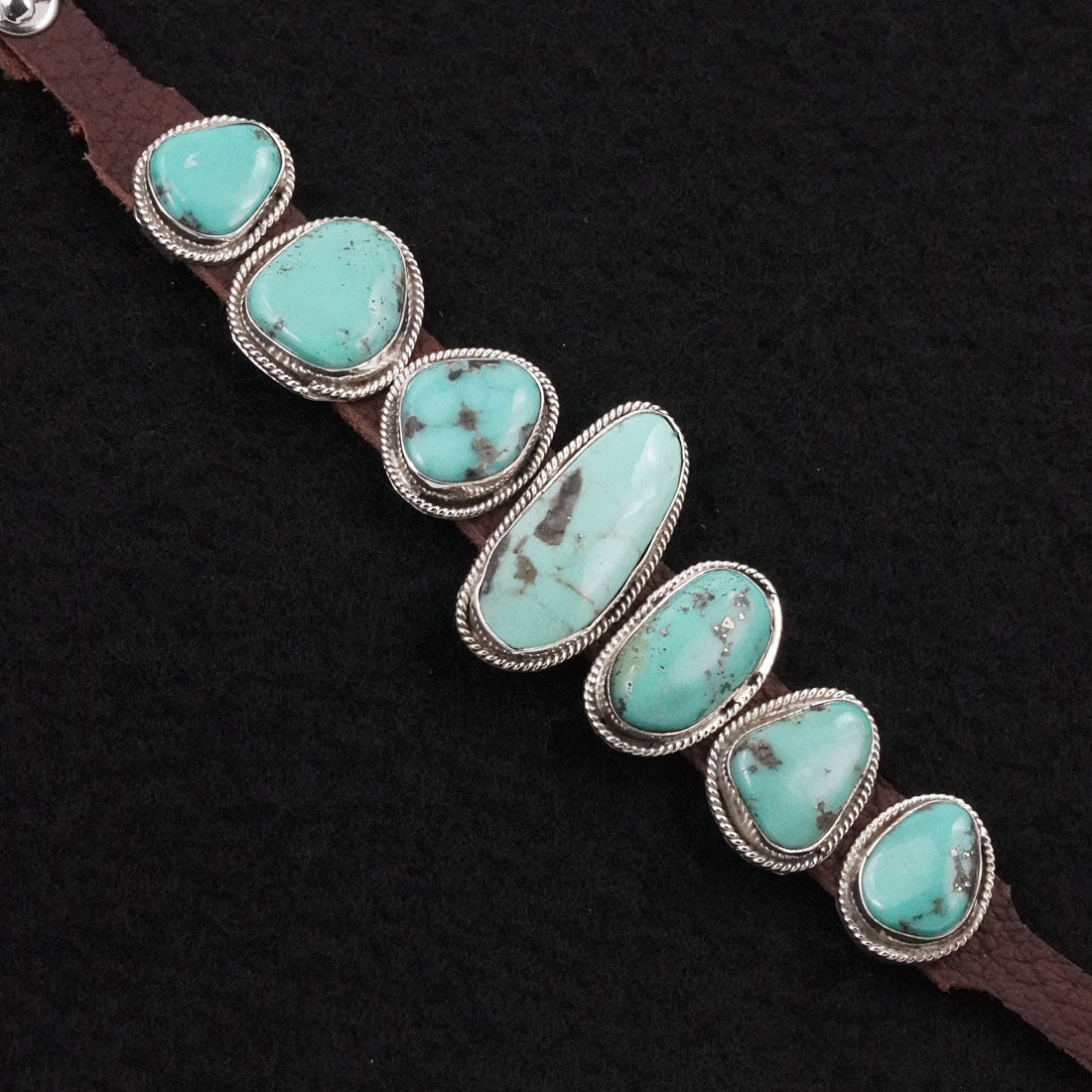 Rosita Charlie Turquoise, Sterling Silver & Leather Bracelet
