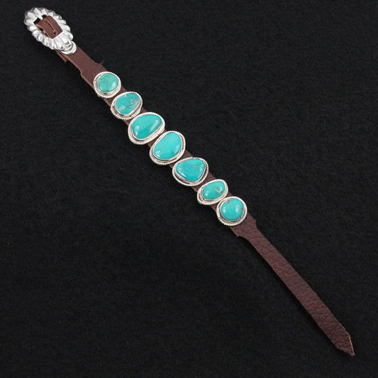 Rosita Charlie Turquoise, Sterling Silver & Leather Bracelet