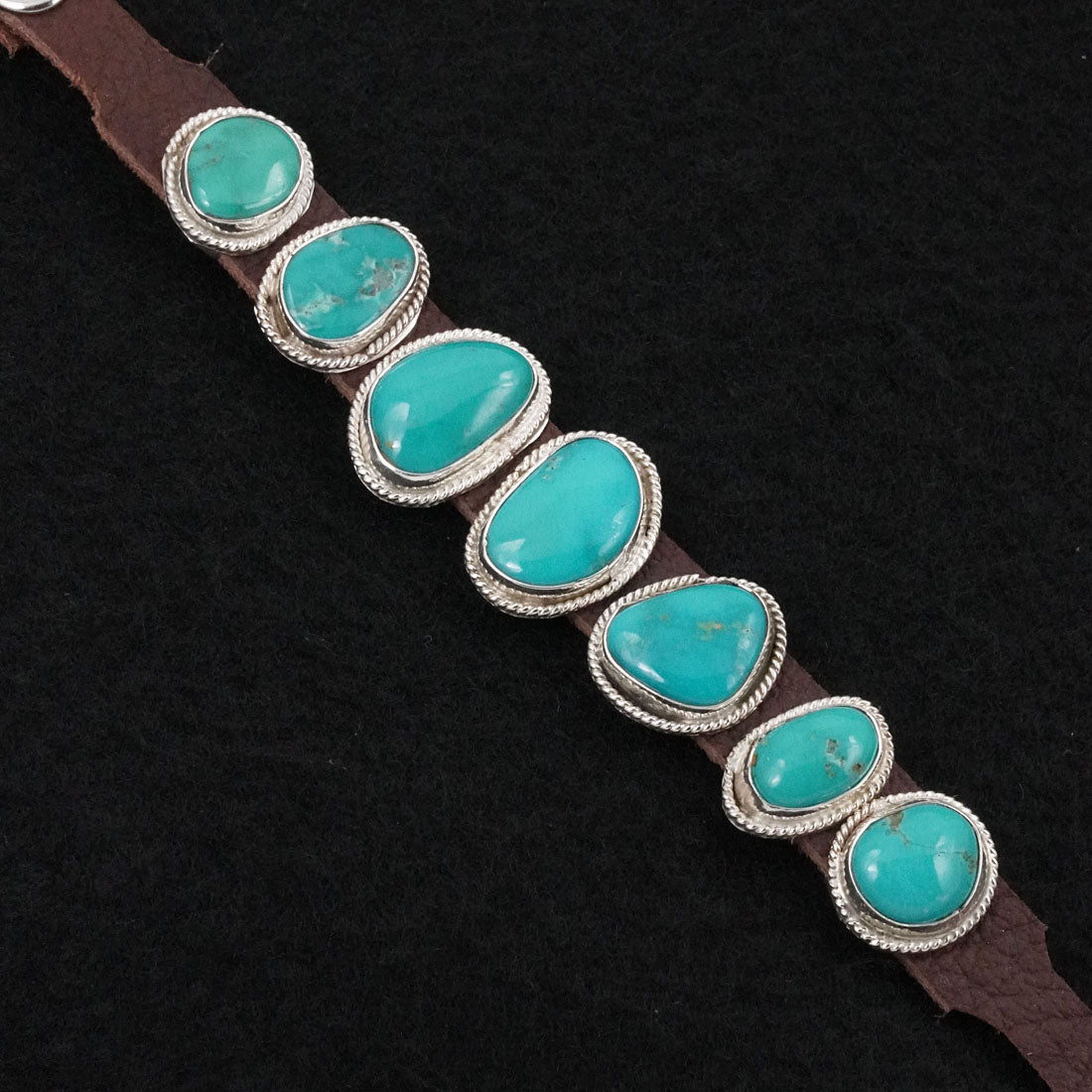 Rosita Charlie Turquoise, Sterling Silver & Leather Bracelet