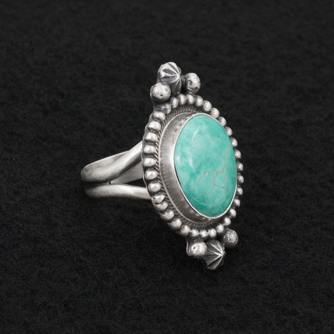 Darrin Livingston Turquoise & Sterling Silver Ring Size 7.5