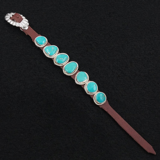 Rosita Charlie Turquoise, Sterling Silver & Leather Bracelet