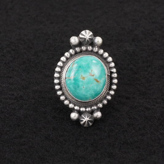 Darrin Livingston Turquoise & Sterling Silver Ring Size 6.5