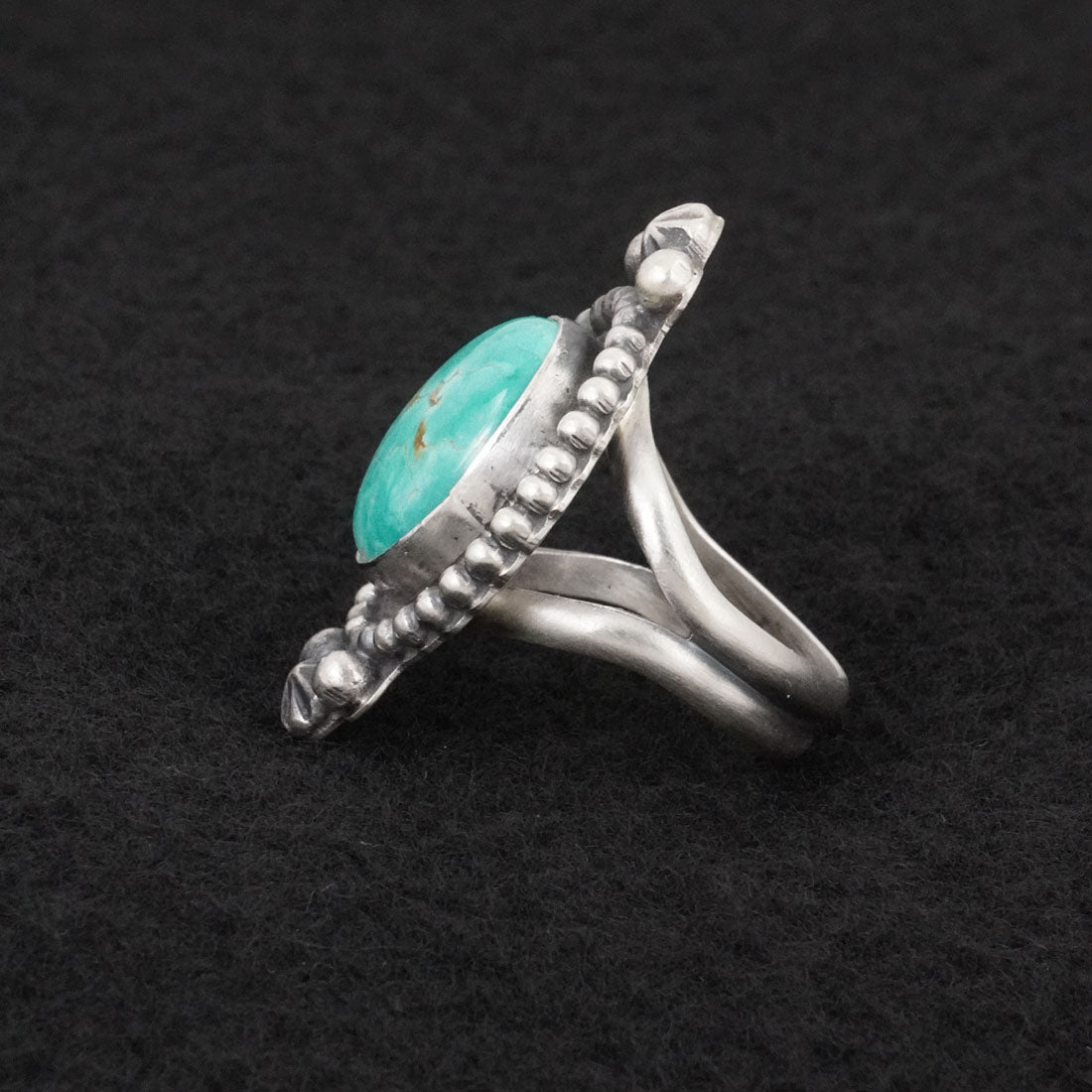 Darrin Livingston Turquoise & Sterling Silver Ring Size 6.5