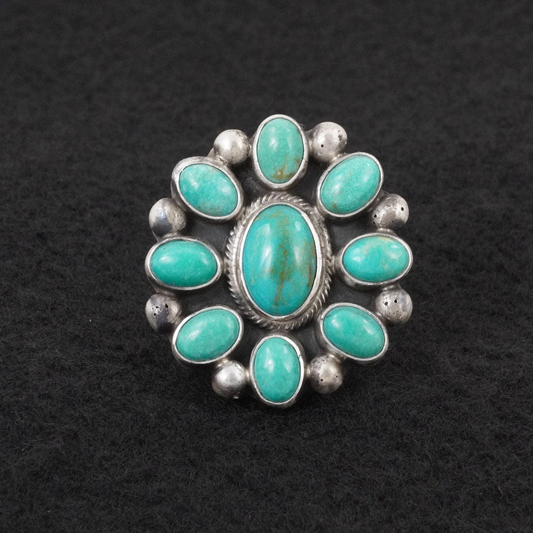 Kathleen Livingston Turquoise & Sterling Silver Ring Adjustable