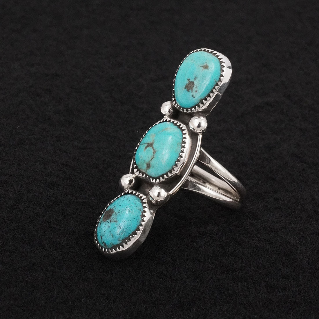 Priscilla Reeder Turquoise & Sterling Silver Ring Sz. 7
